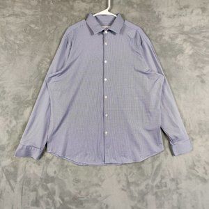 Mizzen+Main Shirt Adult 2XL XXL Standard Fit Blue White Button Up Spinnaker Men